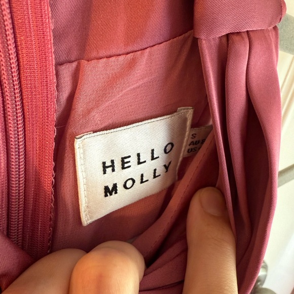 Hello Molly Berry Color Satin Midi Dress - Picture 4 of 5